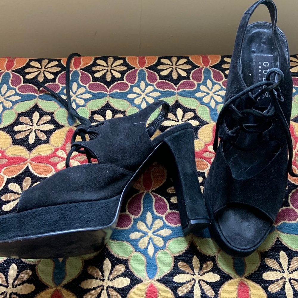 Guess suede platforms